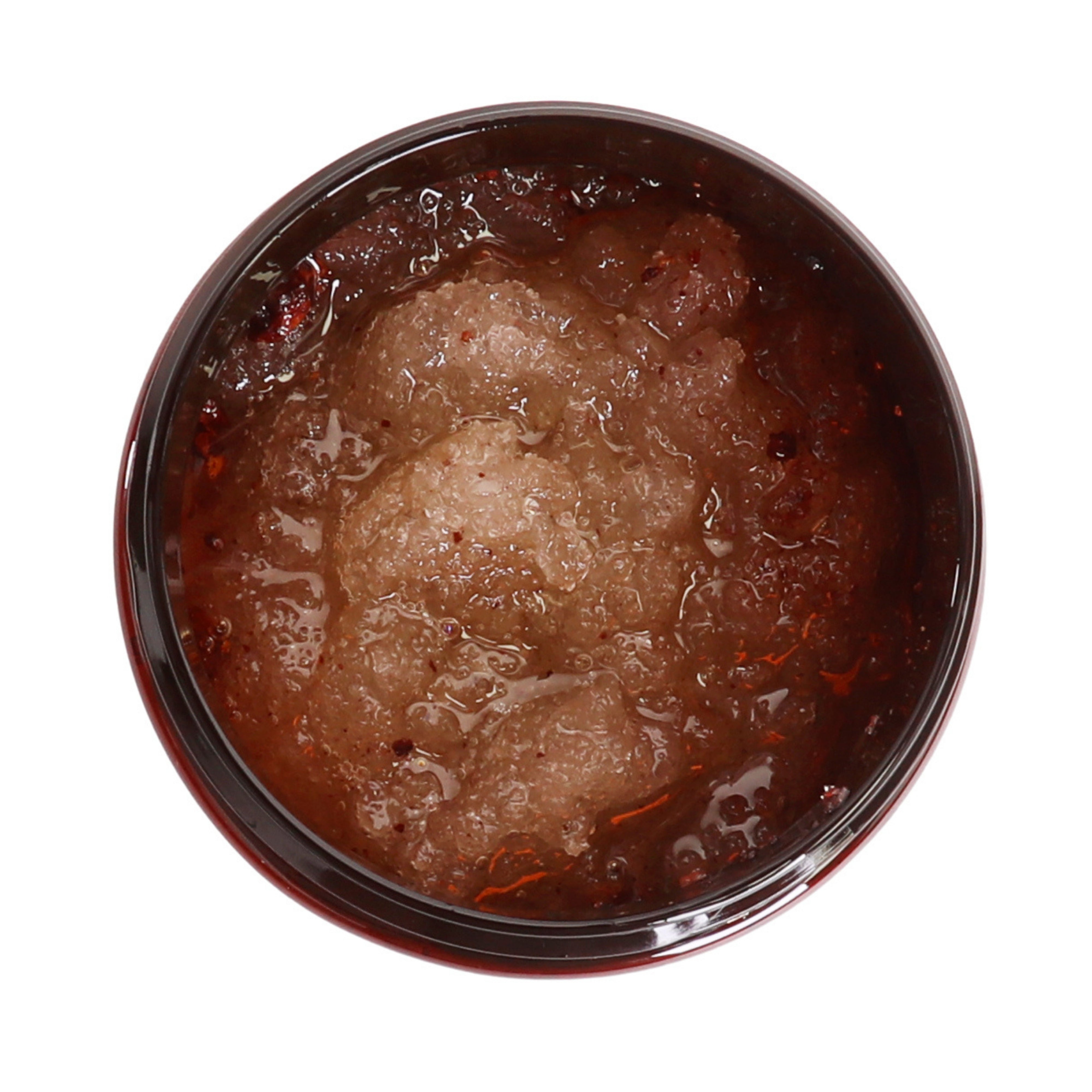 Atelier Beautanique Sôp Black Musk Body Scrub Jar on Gray Background with Light Shadow