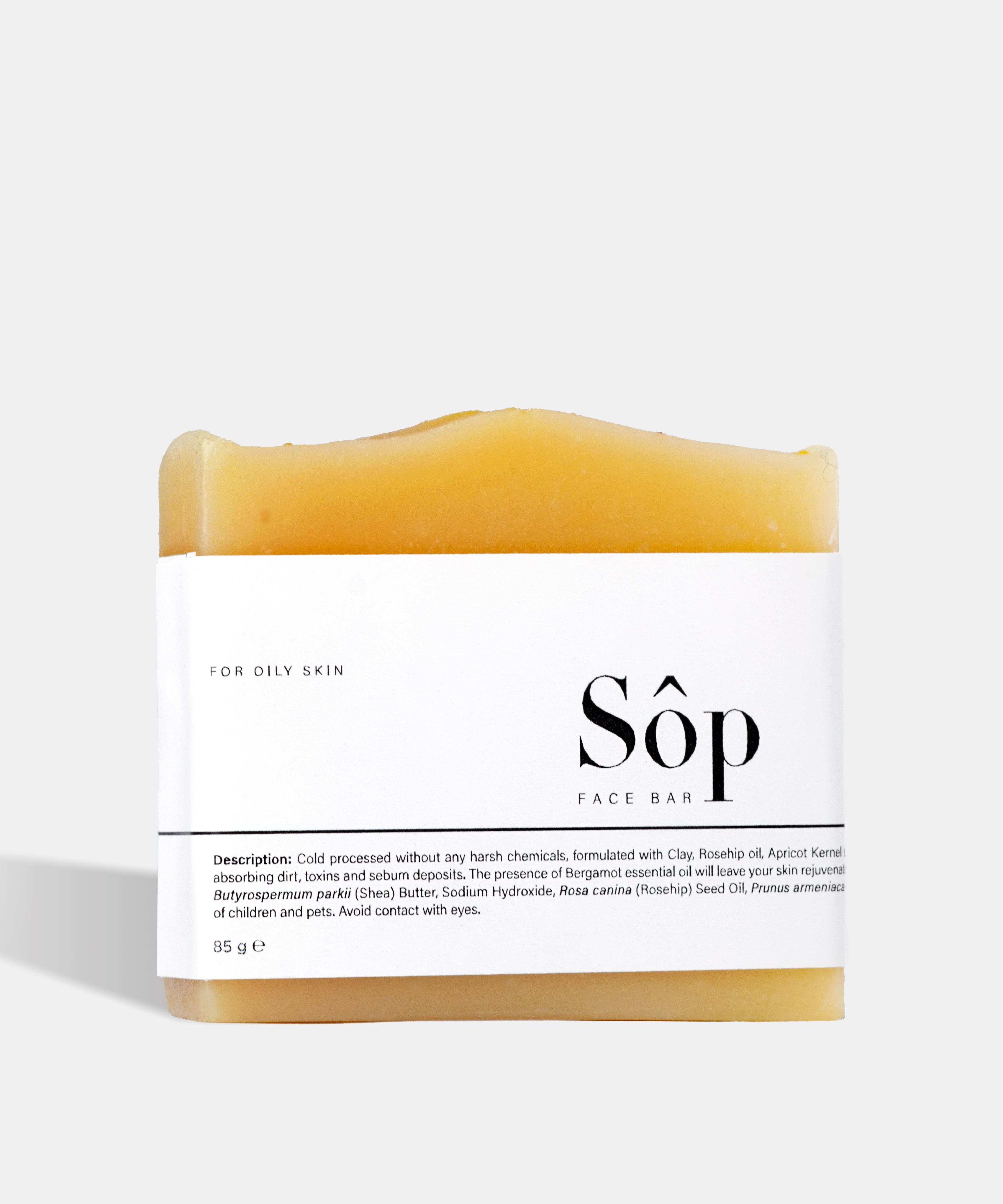 Atelier Beautanique Sôp Face Soap Bar for Oily Skin on Gray Background with Light Shadow