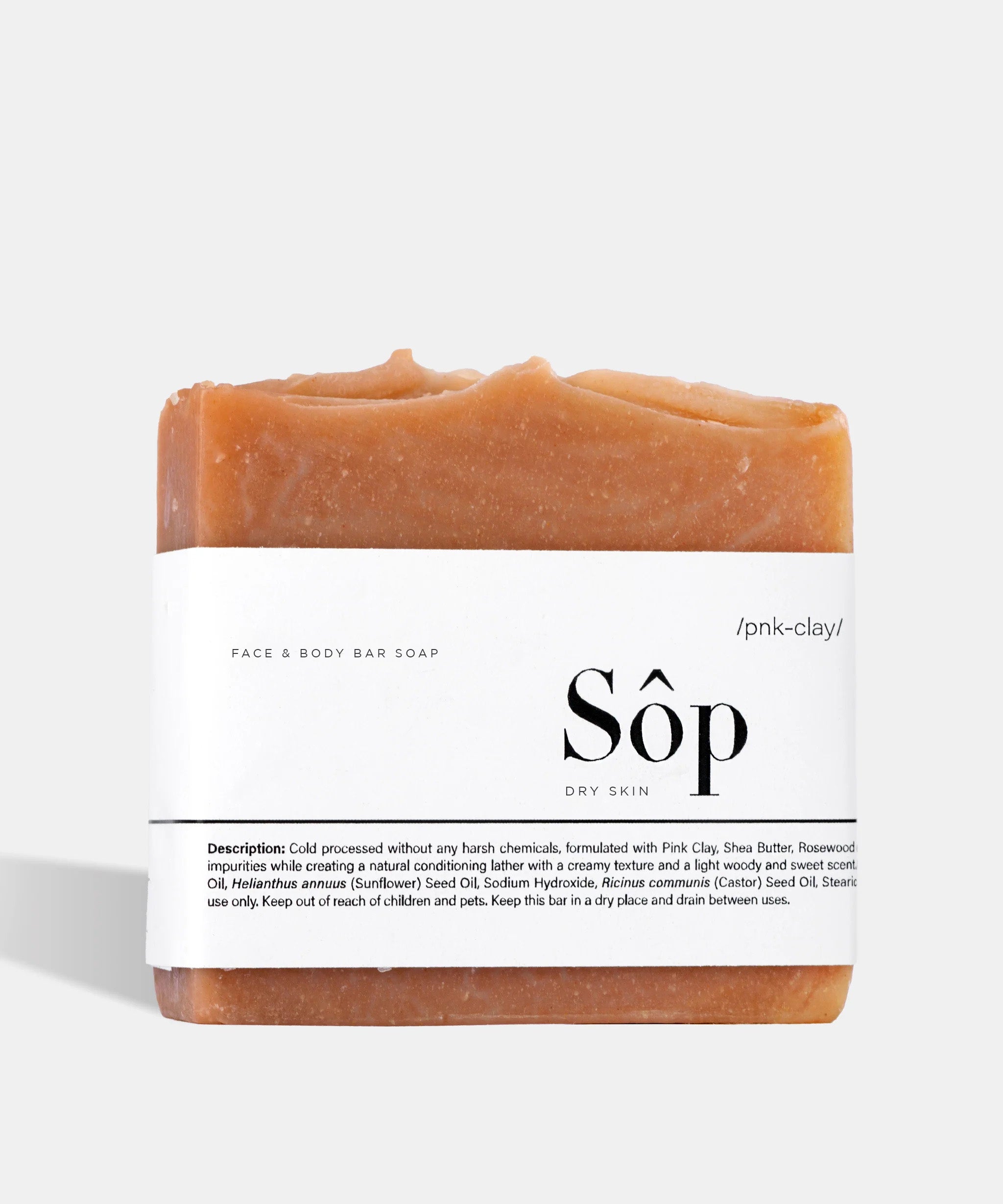 Sôp Pink Clay Face & Body Bar (Dry Skin)