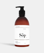 Load image into Gallery viewer, Atelier Beautanique Sôp Black Musk Body Lotion 500mL Bottle on Gray Background with Light Shadow
