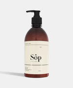 Load image into Gallery viewer, Atelier Beautanique Sôp Oud Liquid Soap 500mL Bottle on Gray Background with Light Shadow
